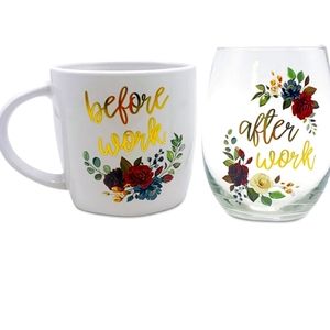 Coffee and Wine Glass Mug Set in Box